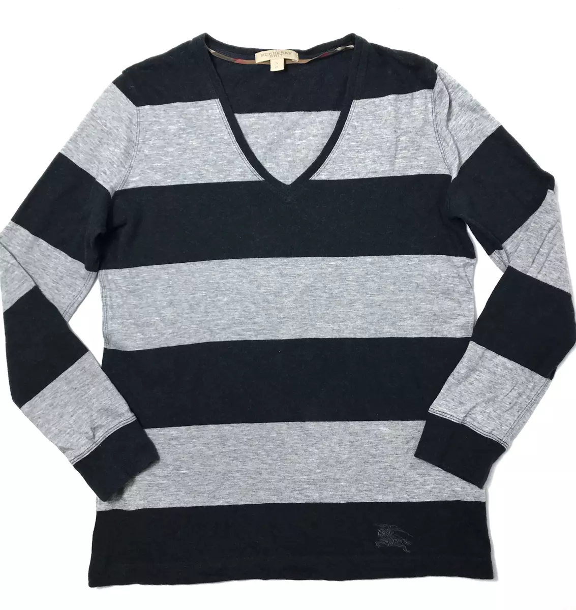 BURBERRY BRIT women&#039;s gray/black striped long sleeve | Size S | eBay