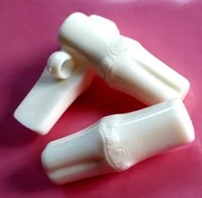 6pcs Toggle Buttons RABBIT PAWS Eyelet White for Carnival Knitwear, Costumes