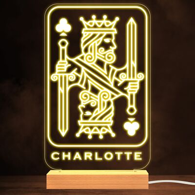 King Of Club Spielkarte Glücksspieler personalisiert Geschenk Nachtlicht