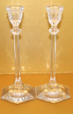 Vintage JR Riedel Crystal Candle Sticks Candle Holders Signed Bottom