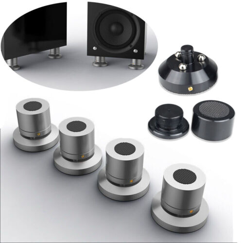 4pcs Aluminium HiFi Speaker Isolation Feet Amp Stand Pad Ceramic Bead Anti-shock - Afbeelding 1 van 17