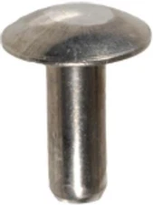 Solid Aluminum Brazier Head Rivets | 3/16" x 3/8" | Hd Dia 15/32" | Qty 50