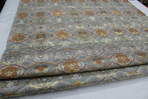 Faux Silk Brocade(Lucky Round Flower)Jacquard Damask Kimono Fabric Material*Bu16 - Picture 11 of 21