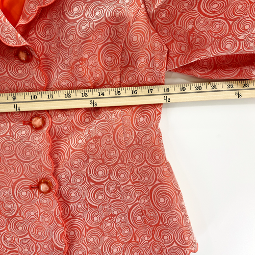 Le Suit Petite Blazer Women's 8P Orange Geometric Business Career Job Interview - Picture 9 of 10