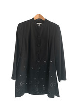 Platinum Fine Wool Long Jacket Coat Black Uk Size 16