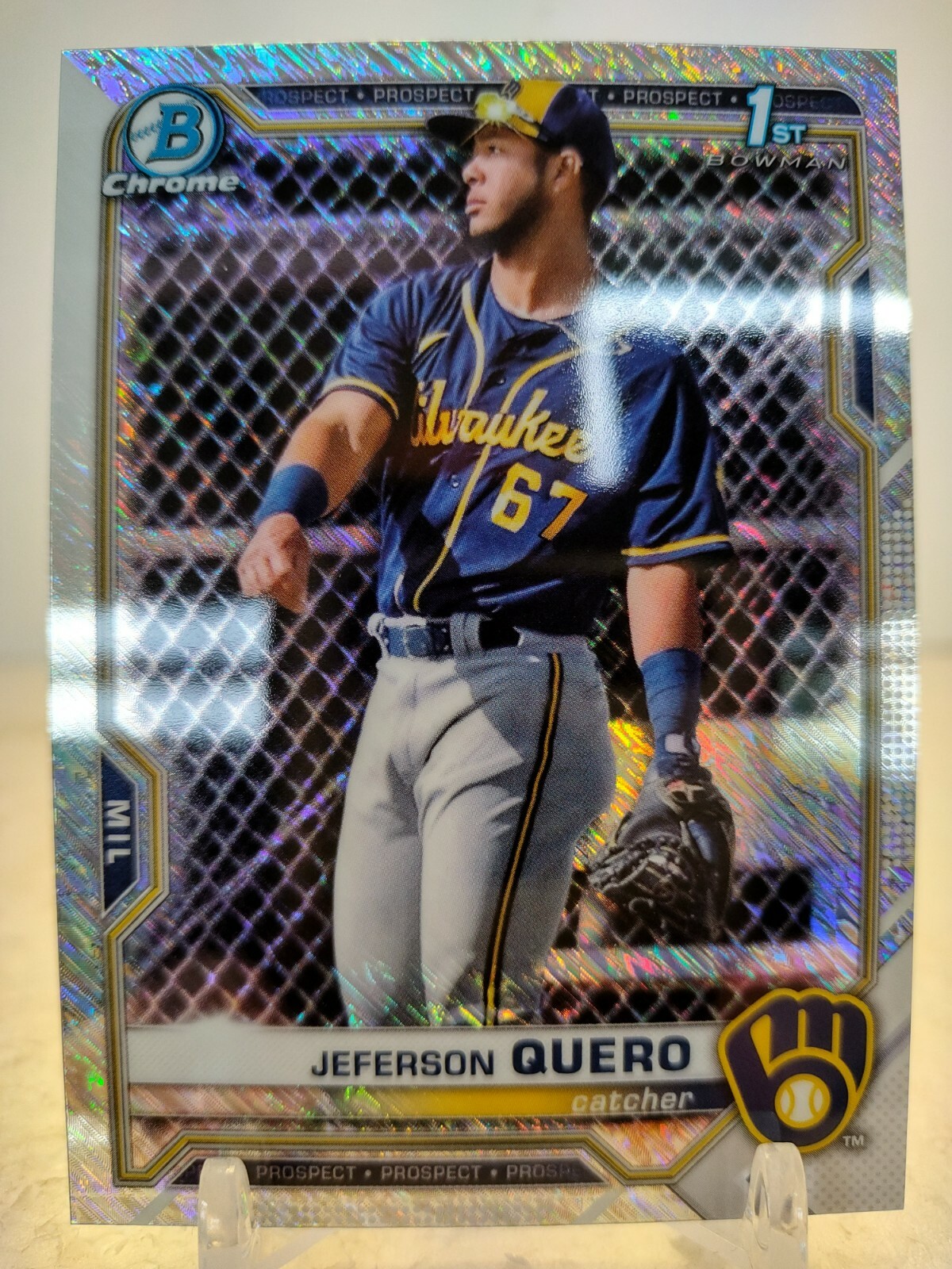 JEFERSON QUERO SHIMMER Refractor 2021 Bowman Chrome Baseball 1ST BCP-181 Brewers