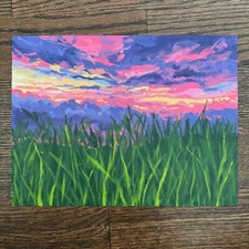 Original Landscape Painting: Acrylic on canvas paper 9"x12"