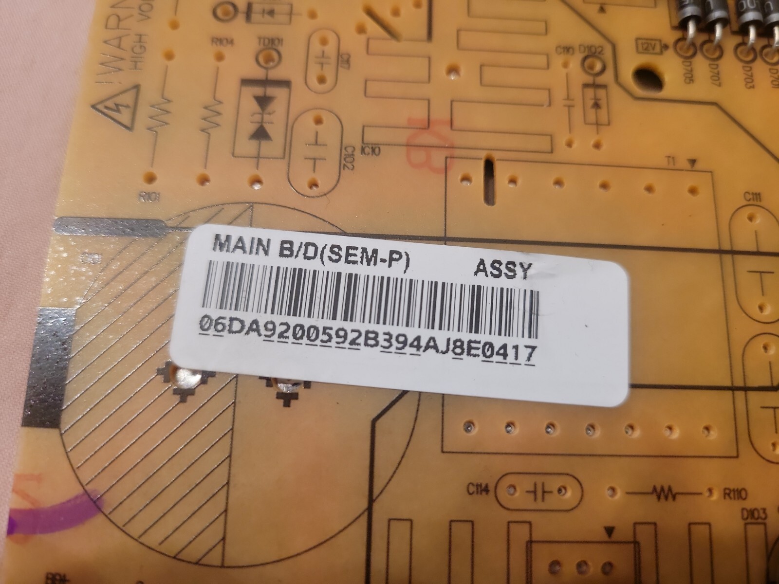 ⭐️ Genuine Original OEM DA92-00592B Samsung Refrigerator Main Control Board *E15