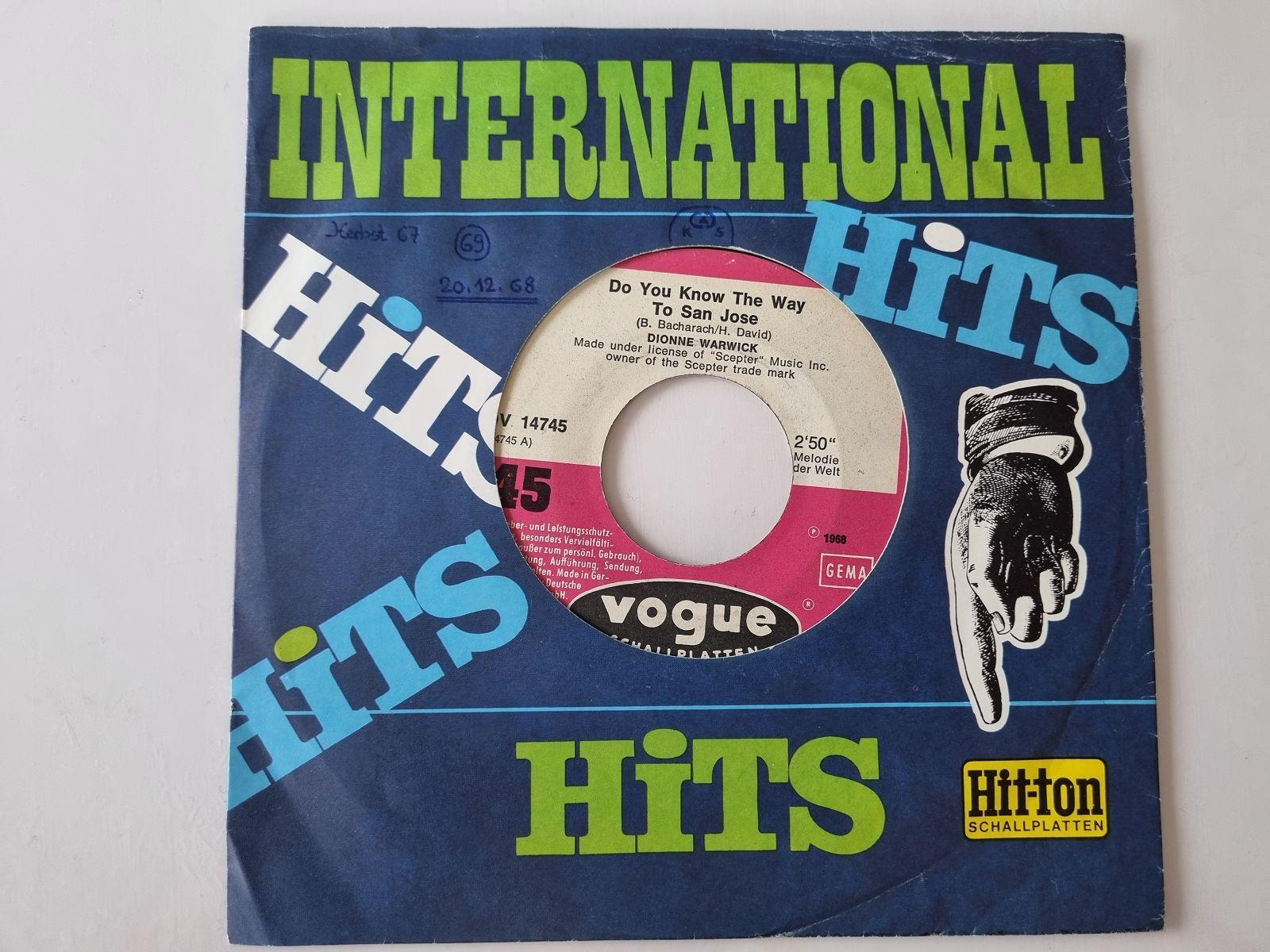 7"" Single Dionne Warwick - Do you know the way to San Jose Vinyl Germany