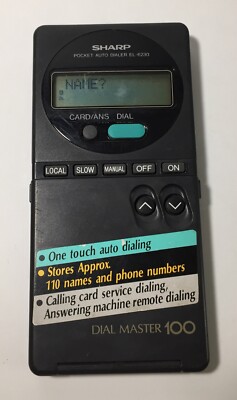 Vintage SHARP Pocket Auto Dialer Dial Master 100 EL-6230 Tested And Works