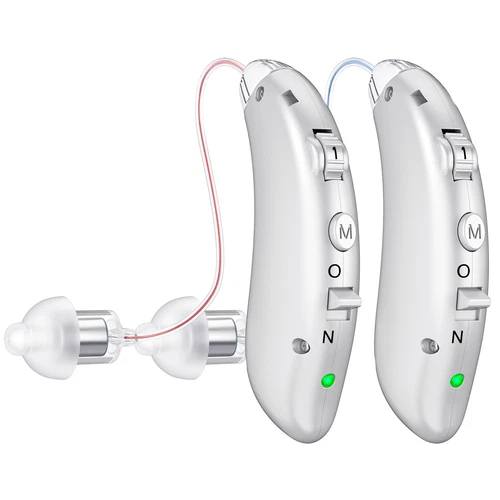 Pair Of Rechargeable Seniors Digital Hearing Aids BTE Invisible Sound Amplifiers - Picture 2 of 8