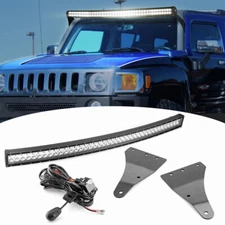 Roof 300W 52'' LED Light Bar+Mount Brackets+Wire For Hummer H3 2006-07 08 09 10