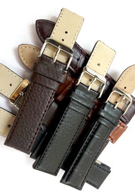 Lot De 5 Bracelets Montre Cuir Véritable 22 Mm - Pour Gros Travaux - Couleurs Assorties