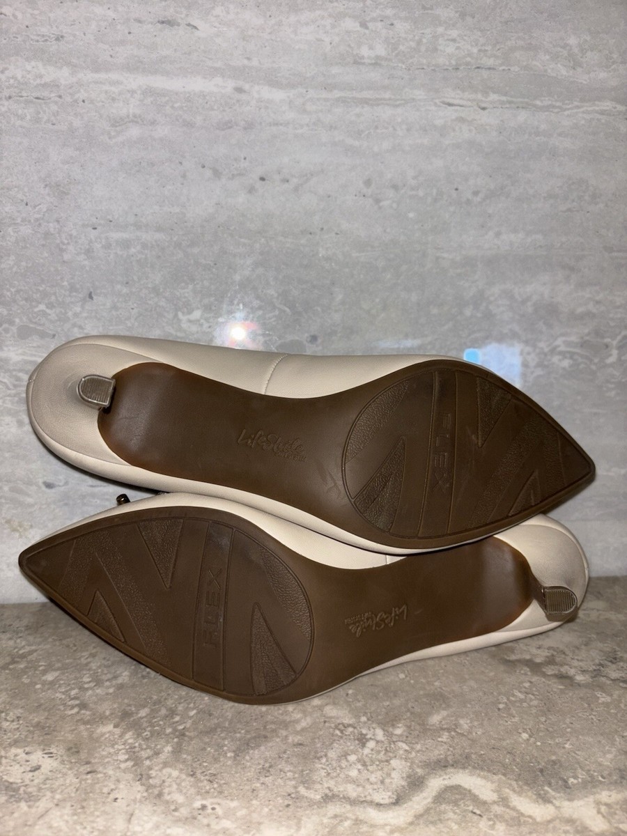 LIFESTRIDE Women's Sevyn Glitz Pointed Toe Pump In Almond Milk