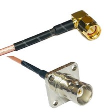 RG316 SMA MALE ANGLE to BNC Flange Female RF Cable Rapid-SHIP LOT
