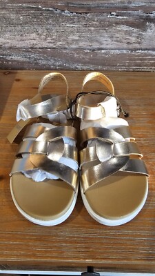 New Threadabouts Gold Girls Sandals Size 3 Youth Child Shoes