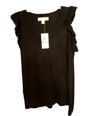 Womens Michael Kors Cold Shoulder V Neck Sweater (Small)