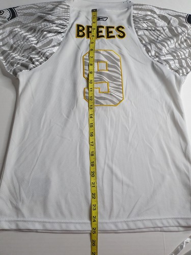 REEBOK New Orleans Saints Drew Brees Womens NFL Football Jersey Lg L Rhinestones - Picture 18 of 19