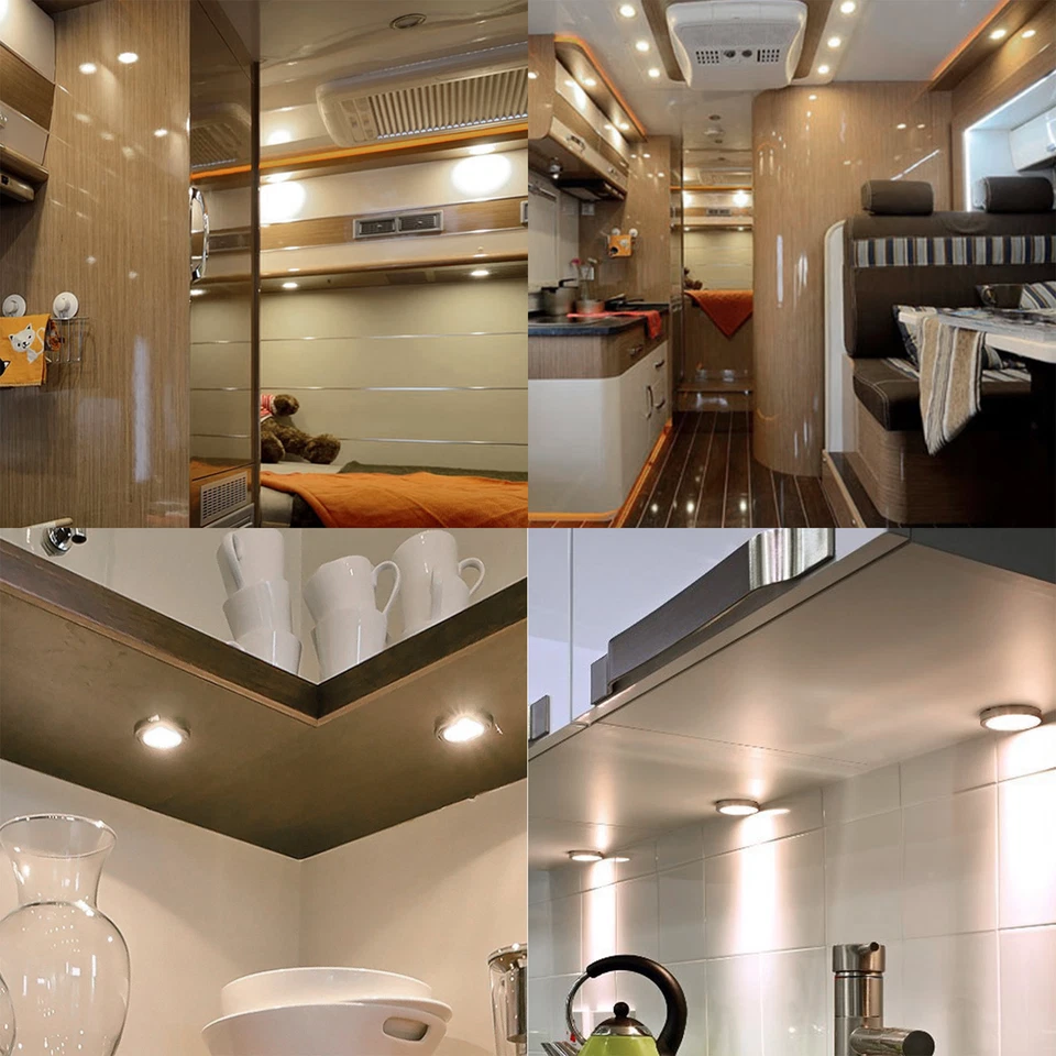 2-20x 12V LED Recessed Ceiling Light RV Caravan Camper Boat Interior Down Lights - image 3 of 4