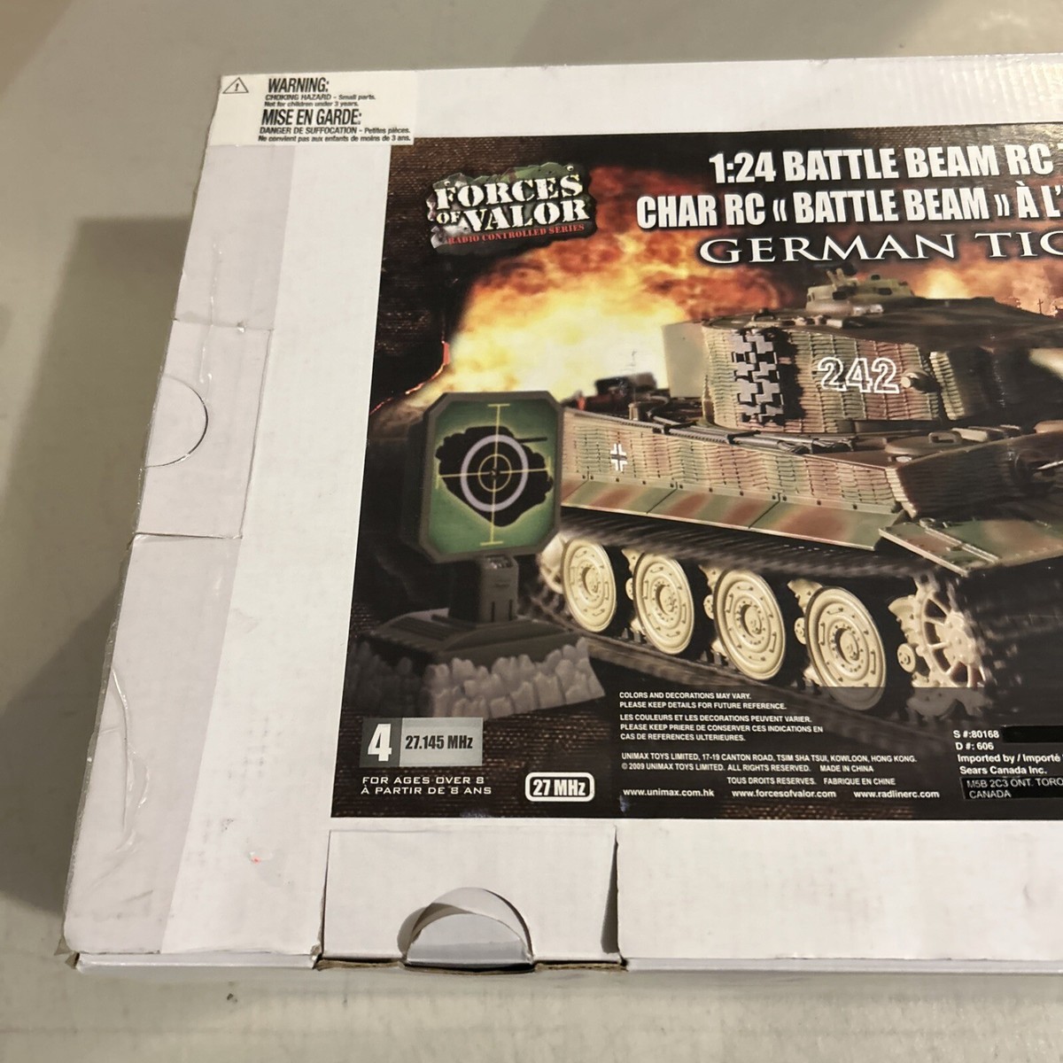 Forces Of Valor 1:24 Battle Beam RC Tank German Tiger 1 Open Box