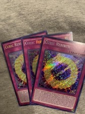 Yugioh - Cubic Rebirth x 3 - 1st Edition Secret Rare NM - Free Holographic Card