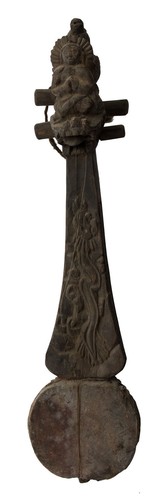 Dranyen Antiguo Cordófono Laúd Tungna Dragón Bután Nepal # 25201