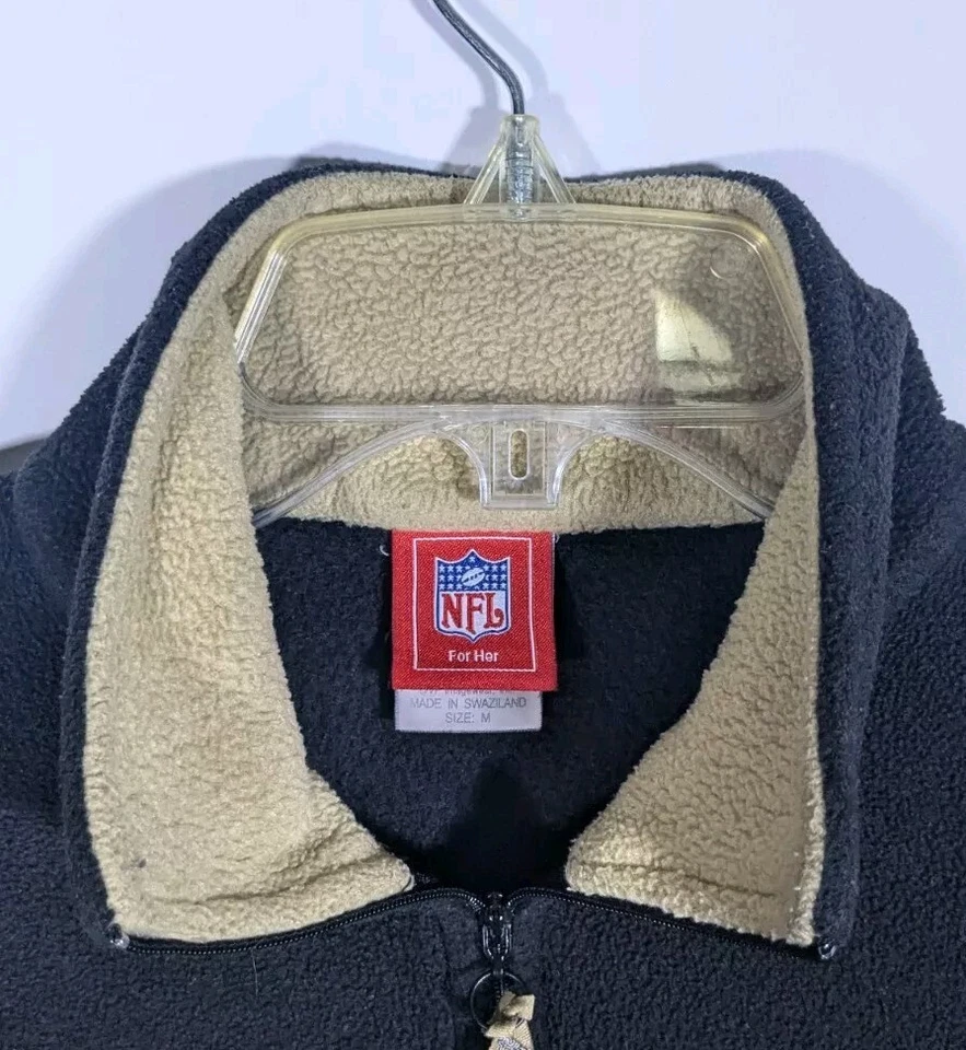 Chaqueta polar New Orleans Saints para mujer mediana 1/4 cremallera 2007 NFL para ella Foto 2 de 4
