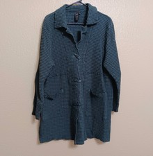 Focus Casual Life L Green Heavyweight Waffle Knit Button Front Jacket