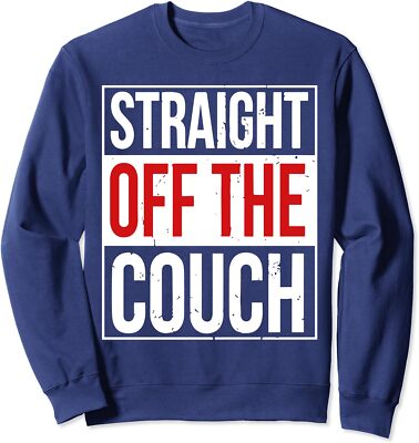 Straight Off The Couch Funny Fun Football Meme  Unisex Crewneck Sweatshirt
