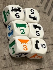 Vintage Koplow train dice set of 6 rounded corner die 041725@