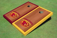 Iowa State University Cyclone Rosewood Alternating Border Custom Cornhole Board
