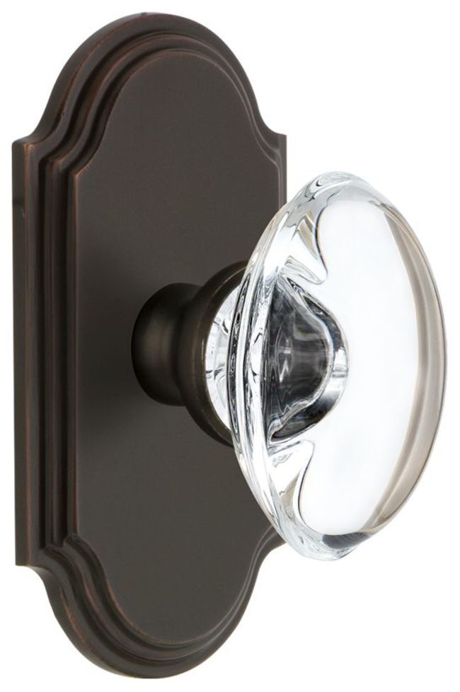 Grandeur ARCPRO_DD_NA Arc Solid Brass Rose Dummy Door Knob Set - Bronze