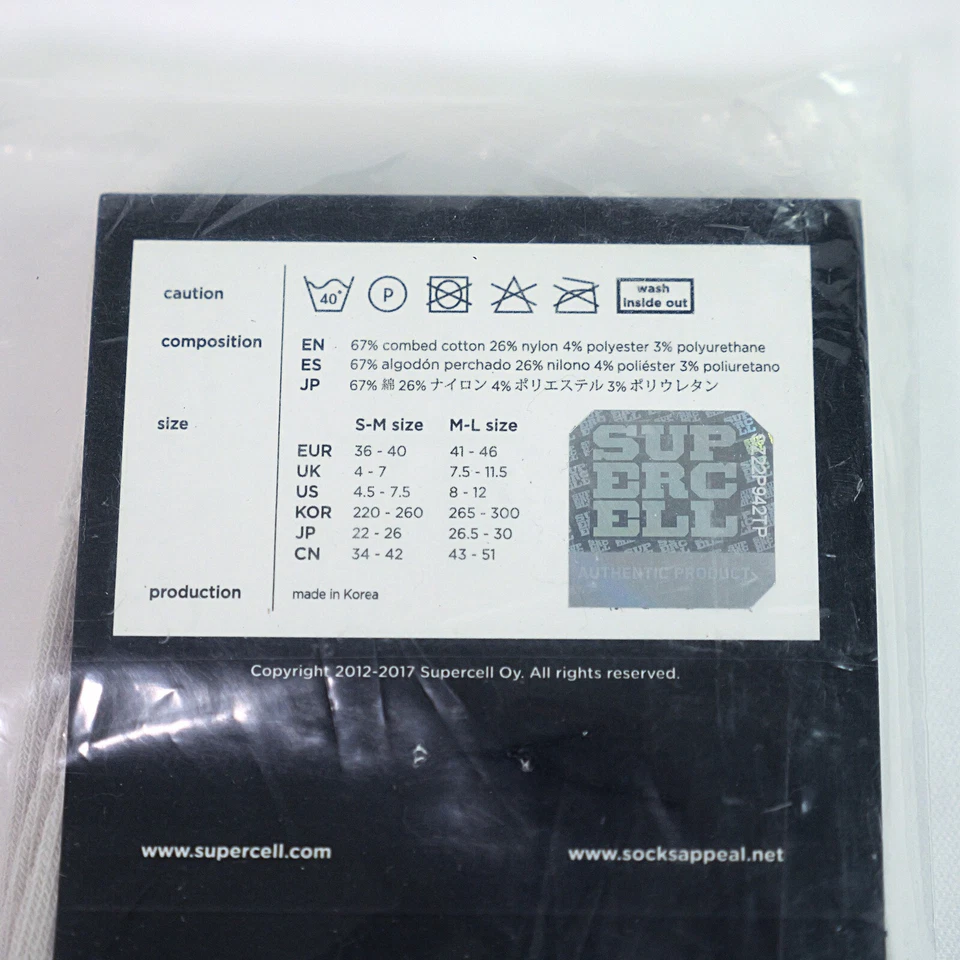 Socks By Supercell Light Grey Clash of Clans Goblin Knit Med/Large New With Tags - Image 4 of 4