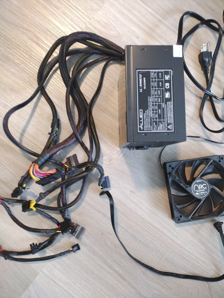 Allied M# Sl-8500BTX AL D500EXP Power Supply W/ Fan Cords Computer Parts - Image 2 of 4