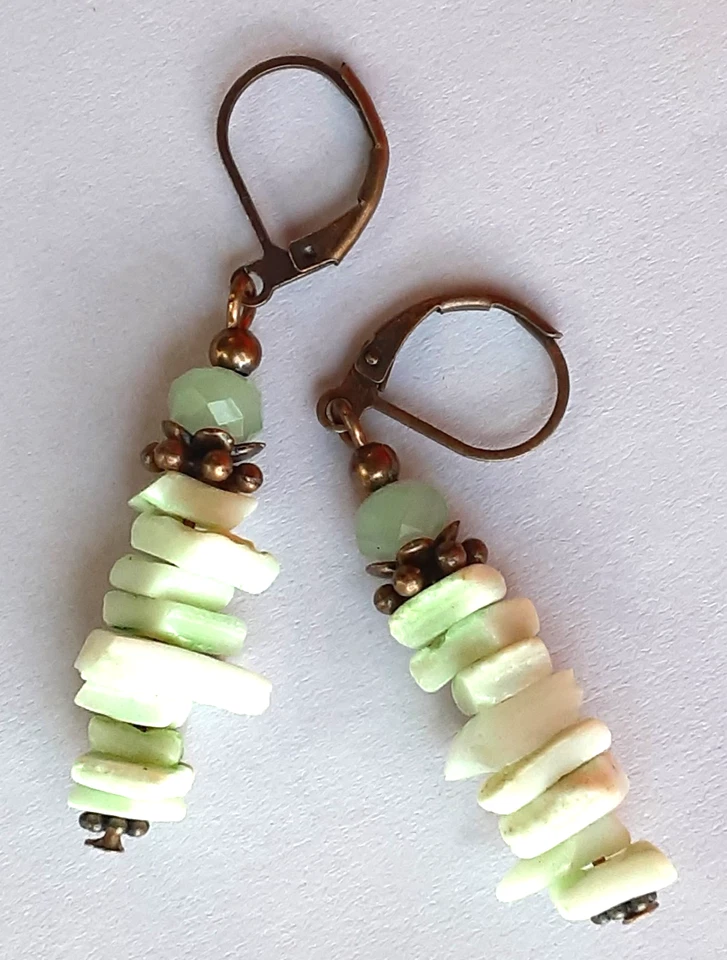 COMO NUEVO CLAMSHELL Chips Pendiente COBRE PALANCA Artesano XX Foto 4 de 4