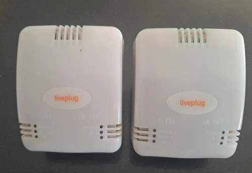 Lot 2 Prises Adaptateurs CPL Orange Liveplug HD avec câbles réseau RJ45