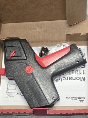 Avery Dennison Monarch 1110 1 Line Manual Portable Wired Labeler Gun Black Red
