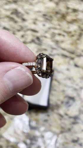 Fpj Ring FPJ 10k Yellow Gold Cocktail Ring w/ Genuine Diamonds & Topaz/ 3.83cwt ...