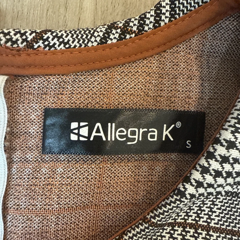 Vestido Allegra K Cuadros Cuello Peter Pan Talla Pequeña Mod Retro Cottagecore Academia Foto 3 de 4