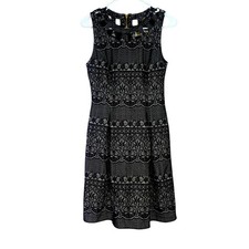 Eliza J Black and White Fit & Flare Sleeveless Dress Size 4 AA0502
