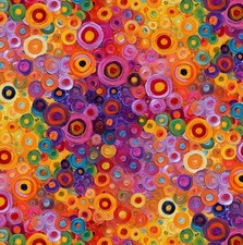 Feline Drive Fabric PURRFECT PATCHWORK Artisan Geo Dot Bright - Sold by the Yard