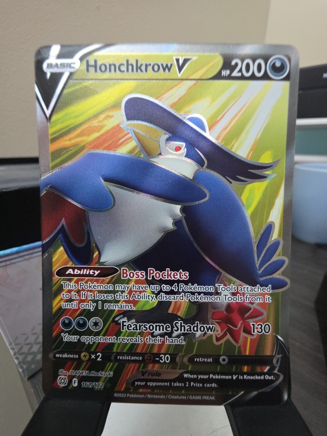 Honchkrow V (Full Art) #161/172 Near Mint or Better SWSH09: Brilliant Stars