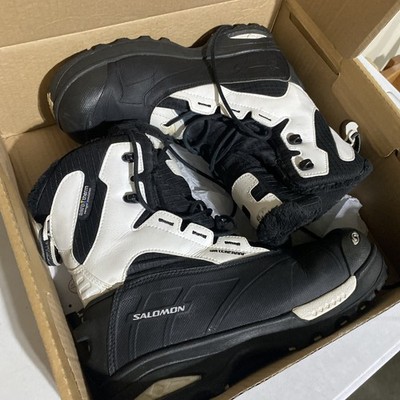 Salomon Women's Toundra Mid Waterproof Winter Aerotherm Boot White Black 8.5