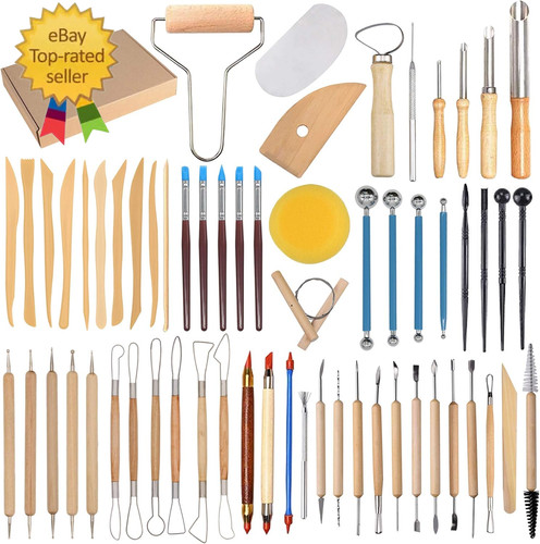61Pcs Ceramic Clay Tools Kit Pottery Tools Clay Sculpting Shapers Carving Tool