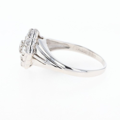 Anillo diseño diamante cuerpo a cuerpo anillo platino anillo Pt900 diamante mujer - Imagen 3 de 8