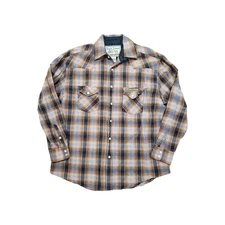 West Coast Choppers Jesse James Pearl Snap Flannel Shirt Mens L Chamois Shacket