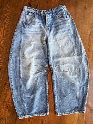We The Free Good Luck Mid Rise Barrel Denim Jeans 27 NWOT