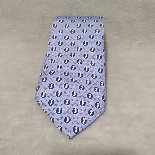 Men's Tie Vineyard Vines Custom Collection Blue New Jersey Pattern Golf Silk