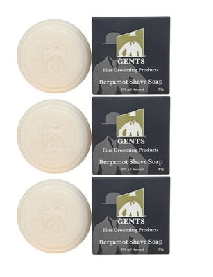 GENTS Men's Shave Soap Set 3 Pack - Bergamot, Lavender Citrus, Ocean Driftwood