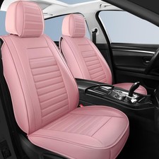 Front Seat Coverage Breathable Leather Car Seat Covers Universal Fit Pink Front Seat Coverage Breathable Leather Car Seat Covers Universal Fit Pink